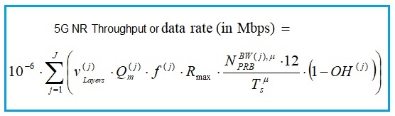 5 g NR吞吐量公式