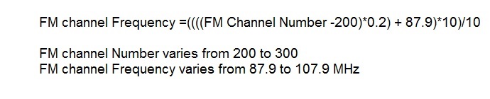 调频频道和频率转换公式