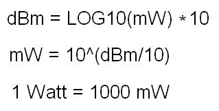 dBm到Watt转换器