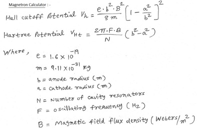 磁控管计算器方程