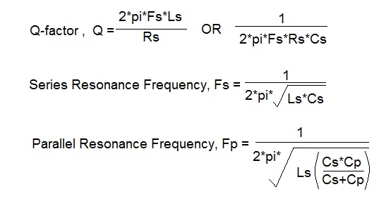 石英formulas-Q因素,频率