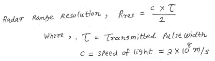 雷达距离分辨率方程